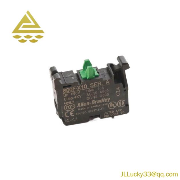 Brand 800F-X10 Contact Block, 22.5mm, Plastic, 1 NO - Industrial Control Solution