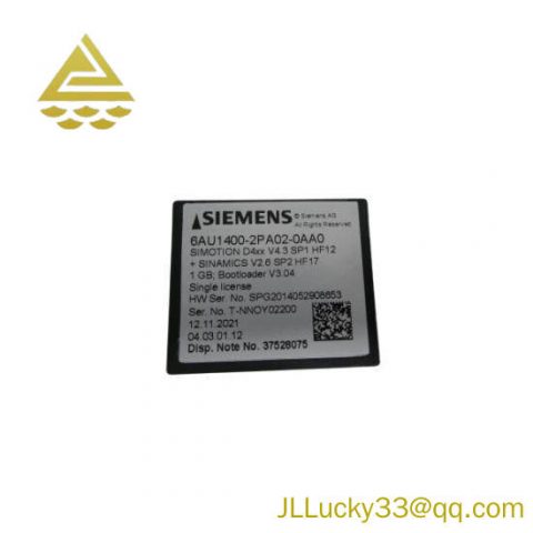 Siemens 6AU1400-2PA02-0AA0 Flash Card, Industrial Control Module